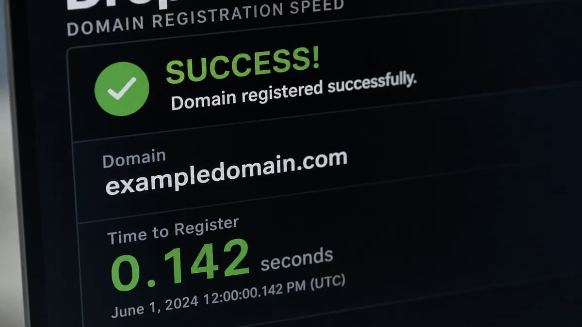 Handen op een toetsenbord in een datacenter, razendsnel domein registreren bij vrijgave